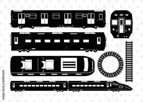 Train SVG Cut Files | Train Silhouette | High-Speed Train Svg | Fastest Trains Svg | Railway Track Svg | Locomotive Svg | Train Bundle