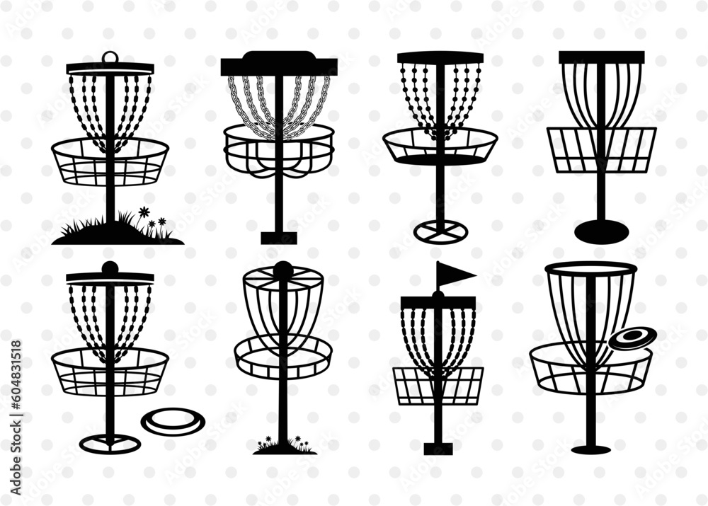 Disc Golf SVG Cut Files Disc Golf Silhouette Sports Svg Frisbee