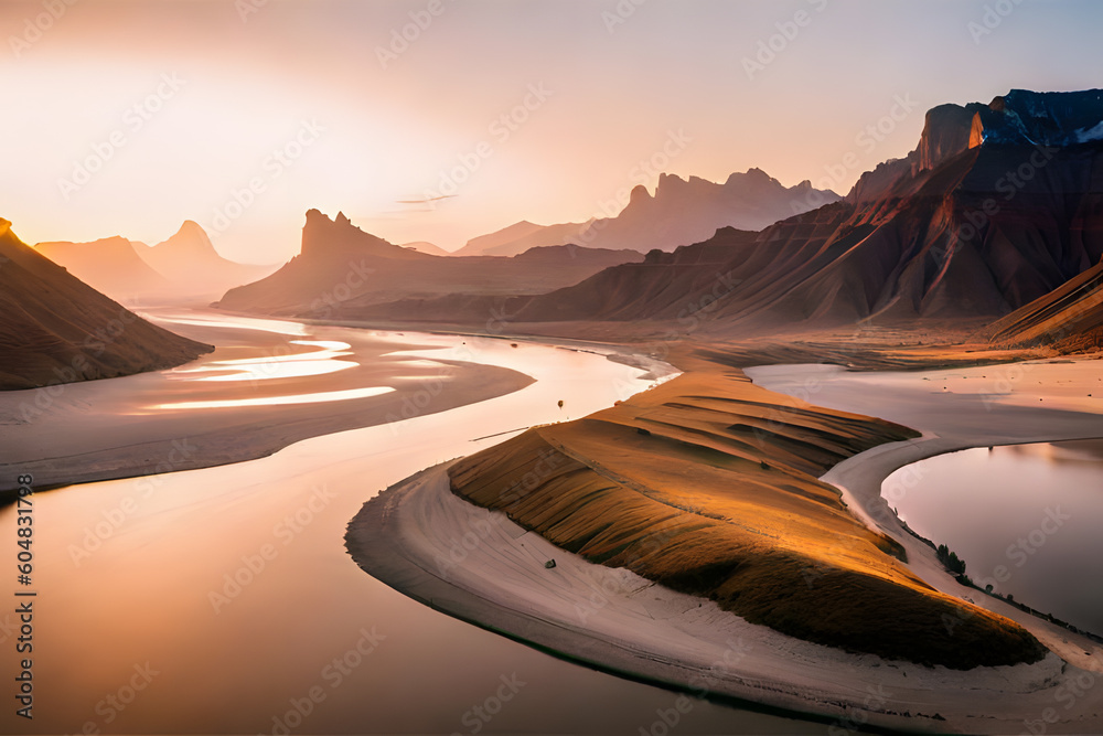 Fototapeta premium sunset in the mountains