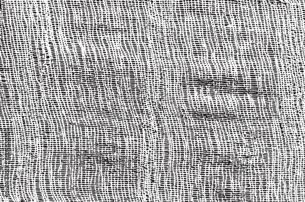 Monochrome overlay texture of rough canvas fiber. Burlap checkered pattern. Black and white dot lattice fabric. Textile grid, braided thread background. Cloth linen sack backdrop. Vector Monochrome overlay texture of rough canvas fiber. Burlap checkered pattern. Black and white dot lattice fabric. Textile grid, braided thread background. Cloth linen sack backdrop. Vector