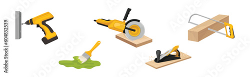 Working Tool and Equipment for Repair and Construction in the House Vector Set