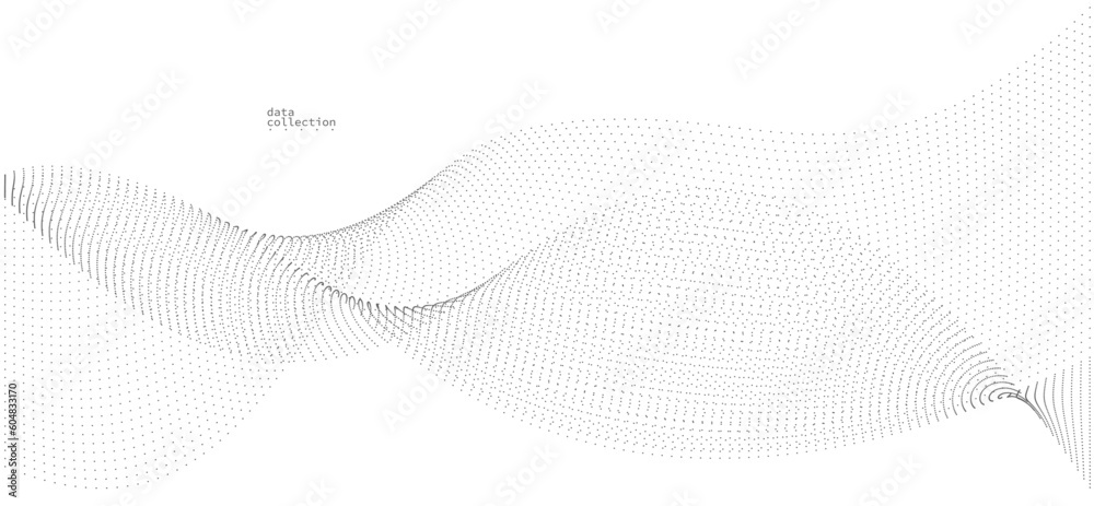 Grey airy particles flow vector design, abstract background with wave of flowing dots array, digital futuristic illustration, nano technology theme. Grey airy particles flow vector design, abstract background with wave of flowing dots array, digital futuristic illustration, nano technology theme.