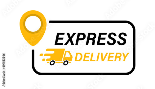 Express delivery. Shipping fast icon for apps and website. Fast delivery, express and urgent shipping, urgent shipping services. Delivery quick move sticker design. Vector illustration