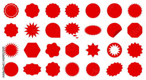 Set of sale sticker, price tag, starburst, quality mark. Sunburst badges. Design elements for sale sticker, price tag, quality mark, shopping labels. Special offer. Price stickers in star shapes