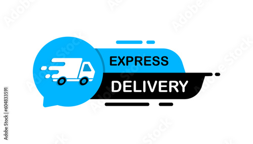 Express delivery. Shipping fast icon for apps and website. Fast delivery, express and urgent shipping, urgent shipping services. Delivery quick move sticker design. Vector illustration