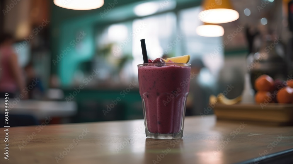 Commercial shot of smoothie on table