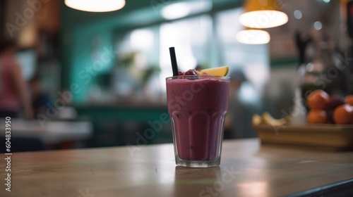 Commercial shot of smoothie on table