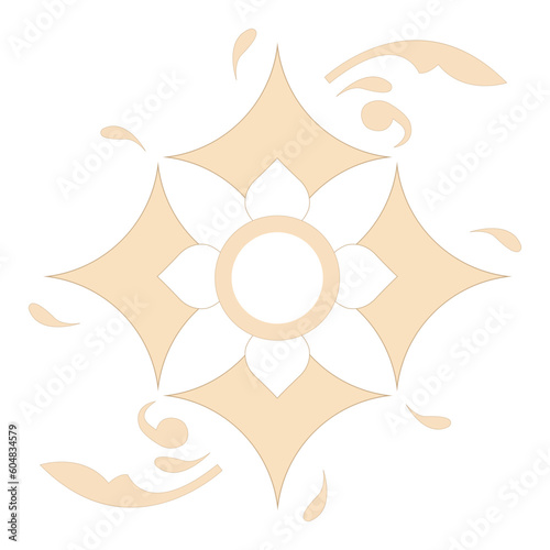 Abstract floral decorative elements on white background in flat style. for wedding invitations and greeting cards original pastel decoration.