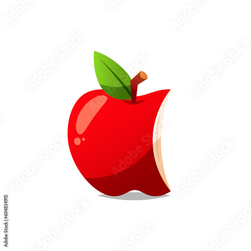 Bitten apple vector. applel vector flat style art. photo