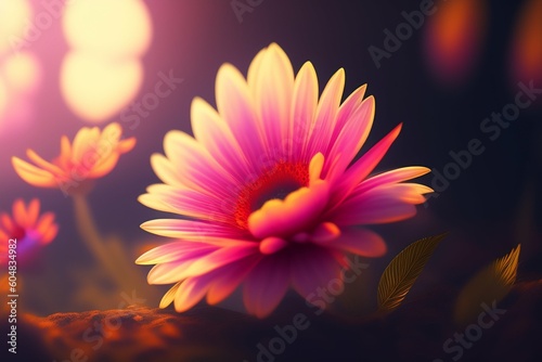 close up of pink flower  ai generative