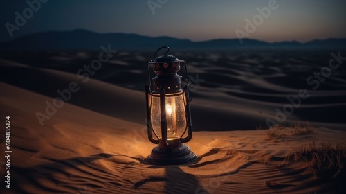 Ramadan scene in desert with lantern at night © ZEKINDIGITAL