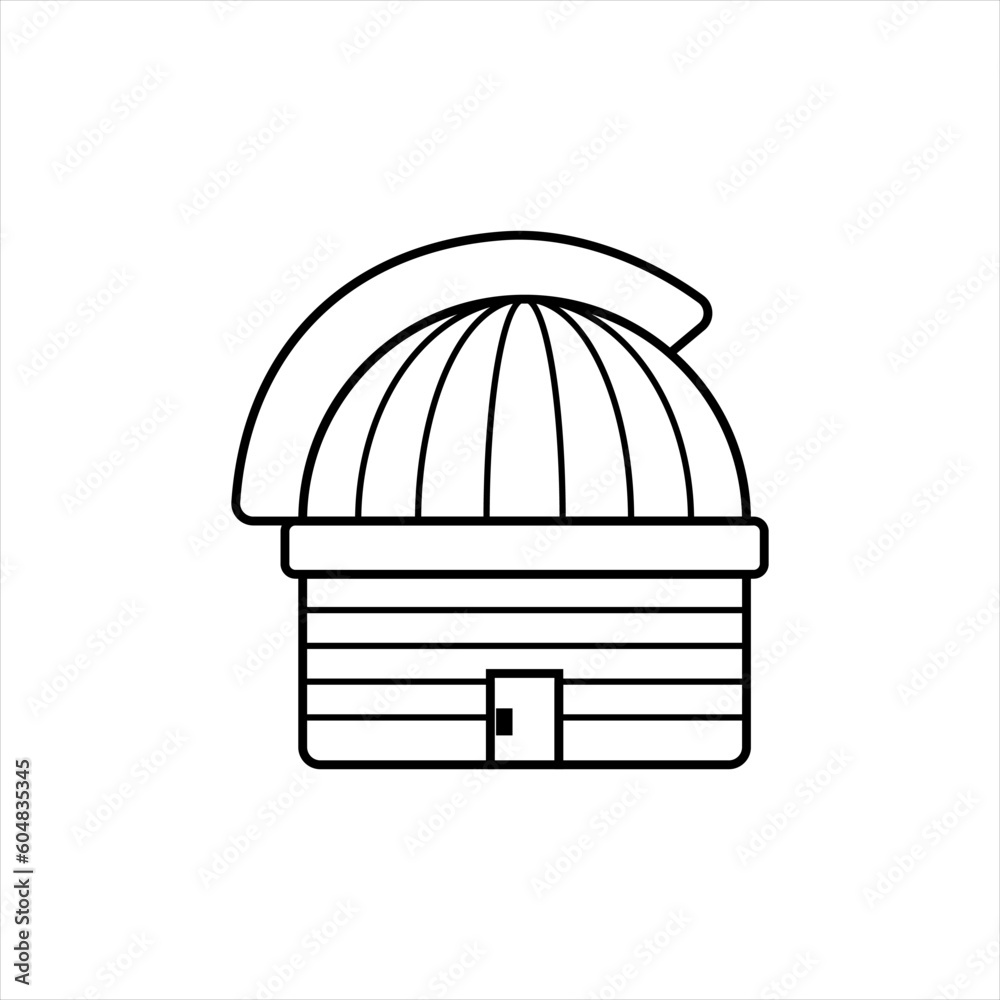 Observatory Telescope vector icon, logo and illustration Observatory Telescope vector icon, logo and illustration