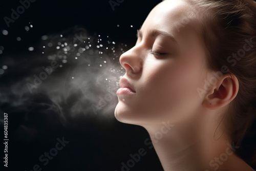woman sneezes, Generative AI