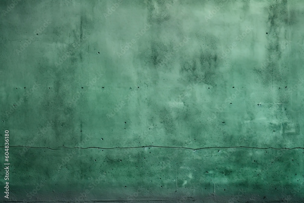 Obraz premium Green concrete cement wall, digital illustration painting, abstract, textures, Generative AI