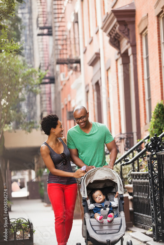 Photography Family walking together on city street