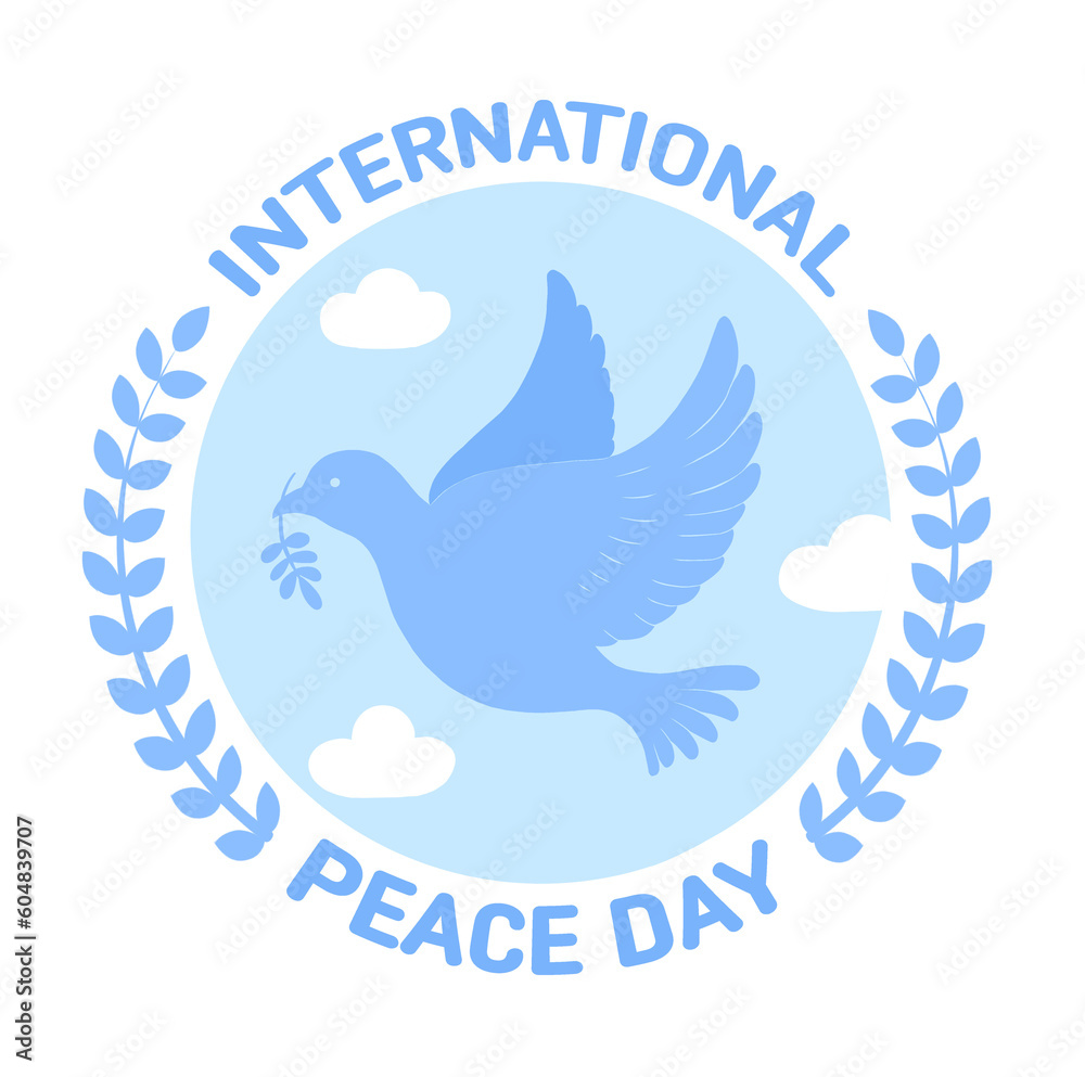 Fototapeta premium world peace day pigeon symbol illustration, 세계 평화의날 비둘기 상징 일러스트