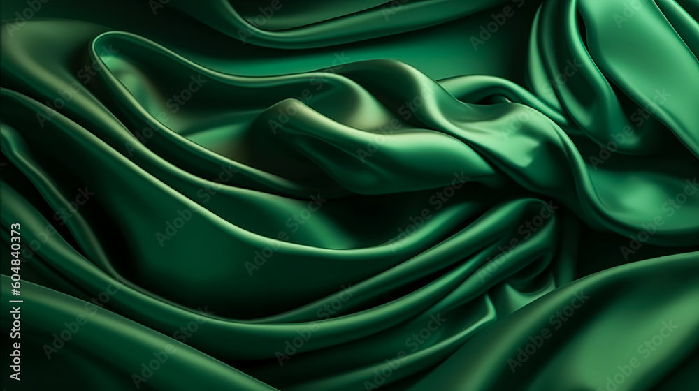 Obraz premium Texture background with green fabric, generative AI.