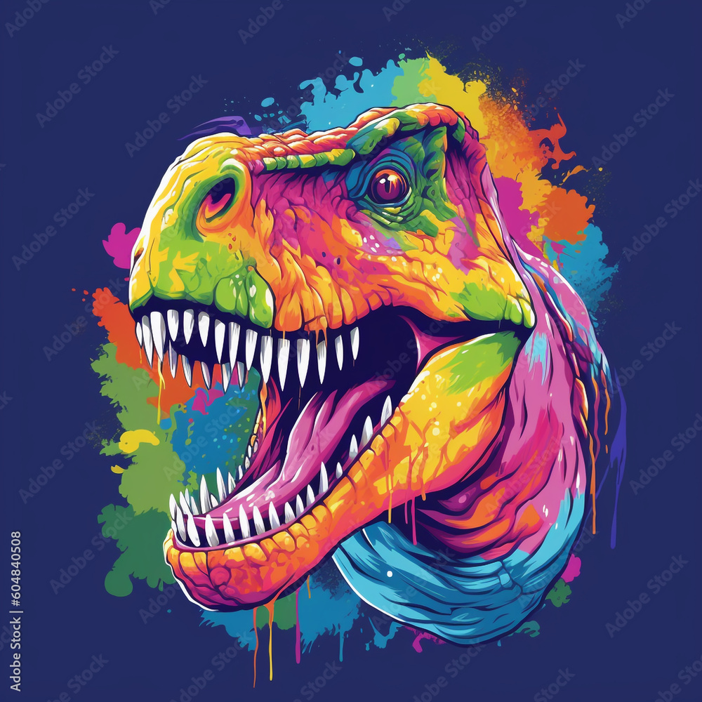 Colorful T-rex dinosaur in pop art style Colorful T-rex dinosaur in pop art style