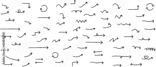 かわいい手書きの矢印セット　   Hand drawn cute vector arrows set