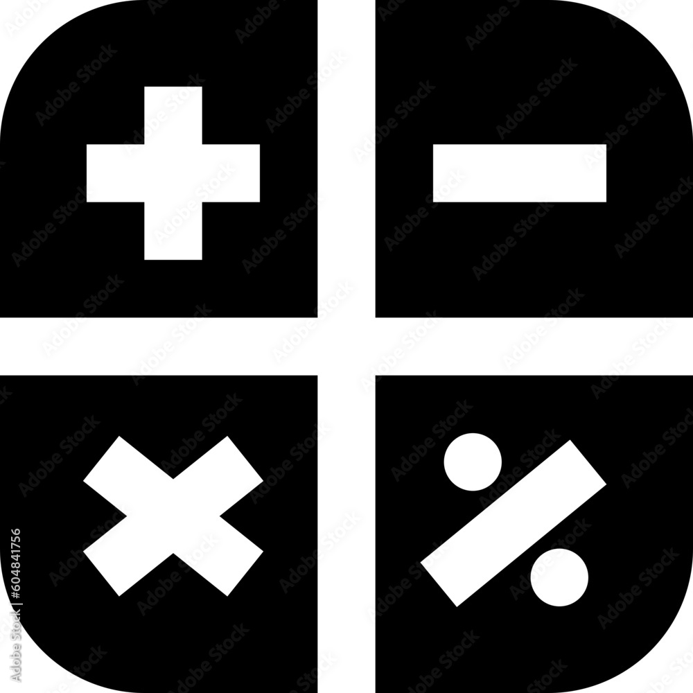 Obraz premium calculator black solid icon
