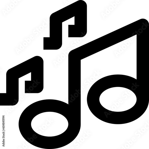 music note black outline icon
