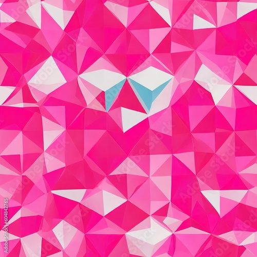 Abstract colorful background pink and white. Delaunay voronoi trianglify diagram. generative ai