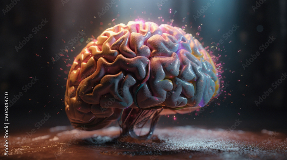 A stylized brain. Psychedelic and grotesque created with generative AI
A stylized brain. Psychedelic and grotesque created with generative AI
