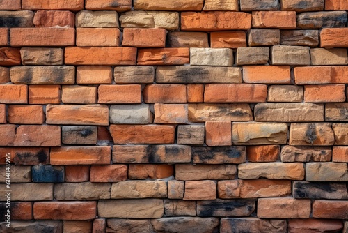 Red brick wall background Generative AI