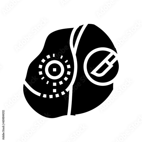 breast reduction scars surgery glyph icon vector. breast reduction scars surgery sign. isolated symbol illustration
