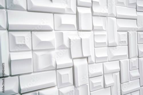 White brick wall seamless texture  Generative AI
