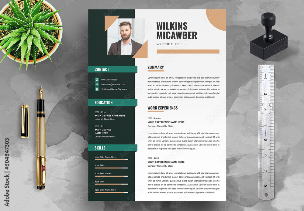 elevate-profile-professional-resume-stock-template-adobe-stock