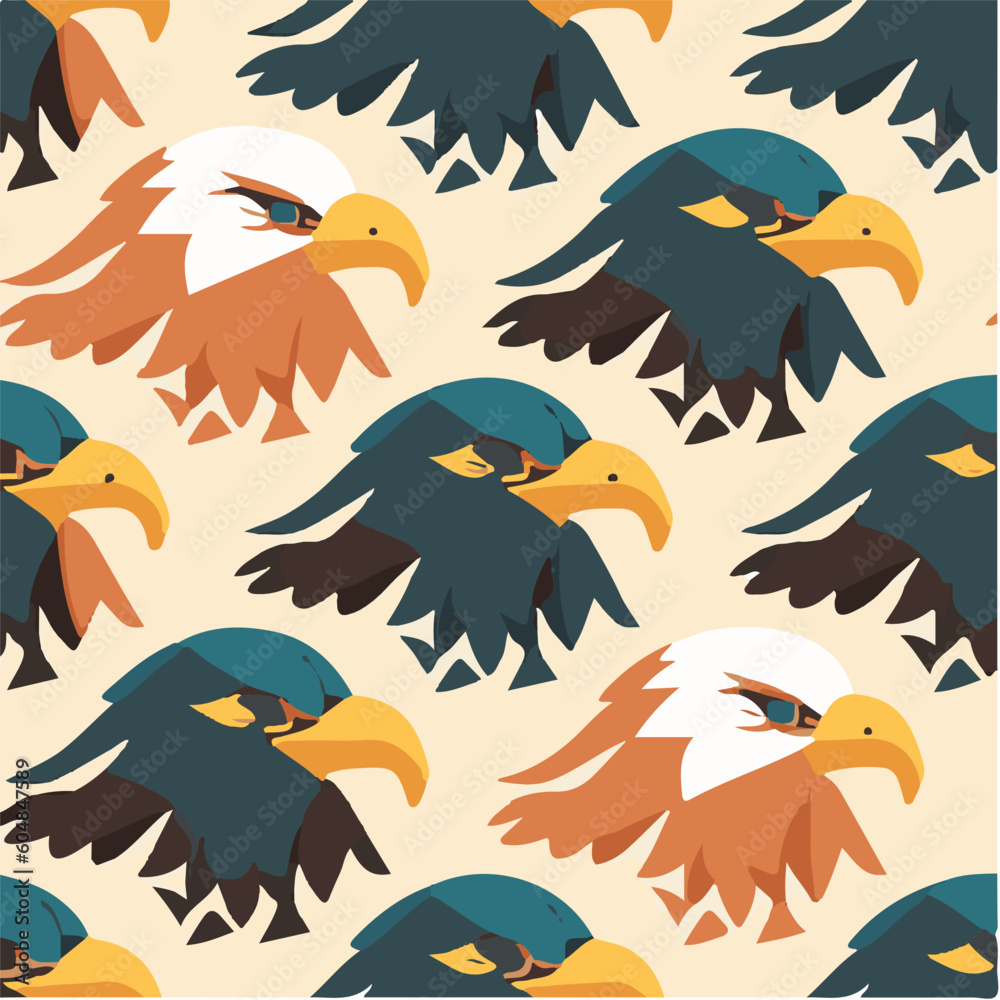 Fototapeta premium cute simple eagle pattern, cartoon, minimal, decorate blankets, carpets, for kids, theme print design 
