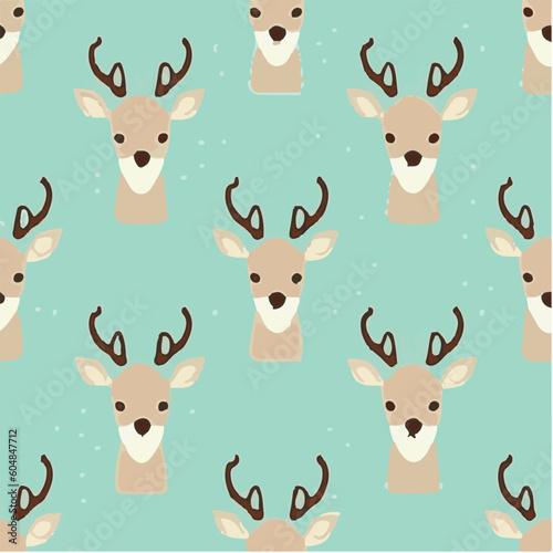 cute simple deer pattern, cartoon, minimal, decorate blankets, carpets, for kids, theme print design  © le