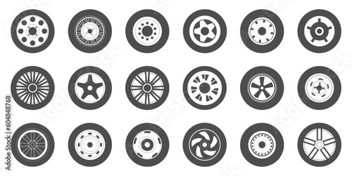 cars wheel on the white background volume 1