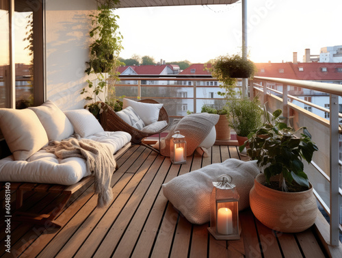 Fototapeta modern bohamian balcony idea