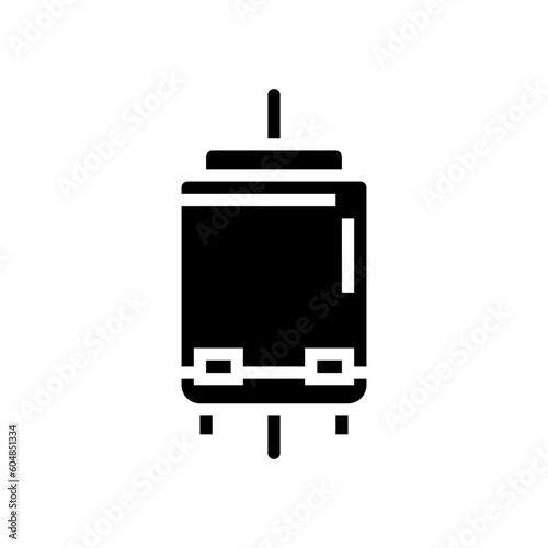 dc motor electronic component glyph icon vector. dc motor electronic component sign. isolated symbol illustration
