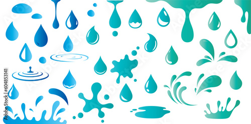 Set of drop water – stock vector