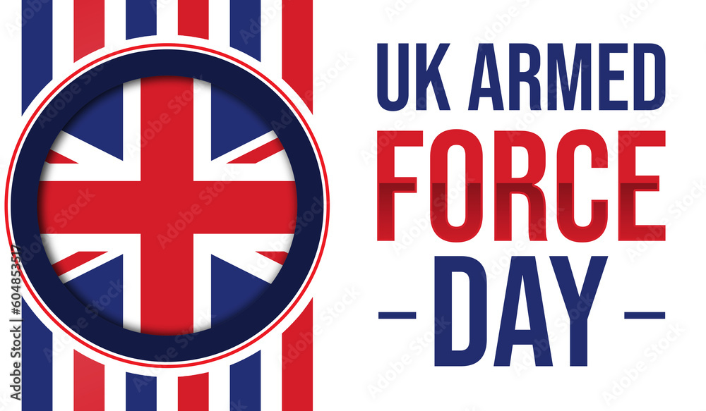 UK Armed forces day background with Flag and colorful typography. Celebrating the armed forces day of the United Kingdom, backdrop design UK Armed forces day background with Flag and colorful typography. Celebrating the armed forces day of the United Kingdom, backdrop design