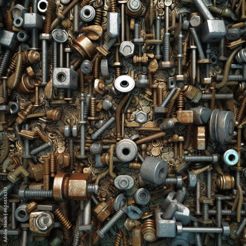 nuts and bolts texture, ultra surreal nuts and bolts texture, ultra surreal