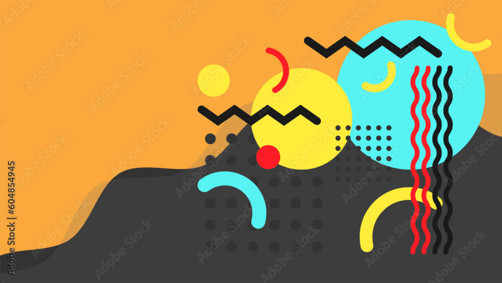 Abstract Shapes Modern Memphis Style Background