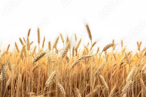 Wheat on a white background. AI