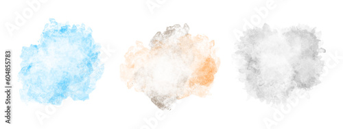 floating white fog effect. watercolor texture brush Transparent background. Realistic smoke texture element, mist effect element.