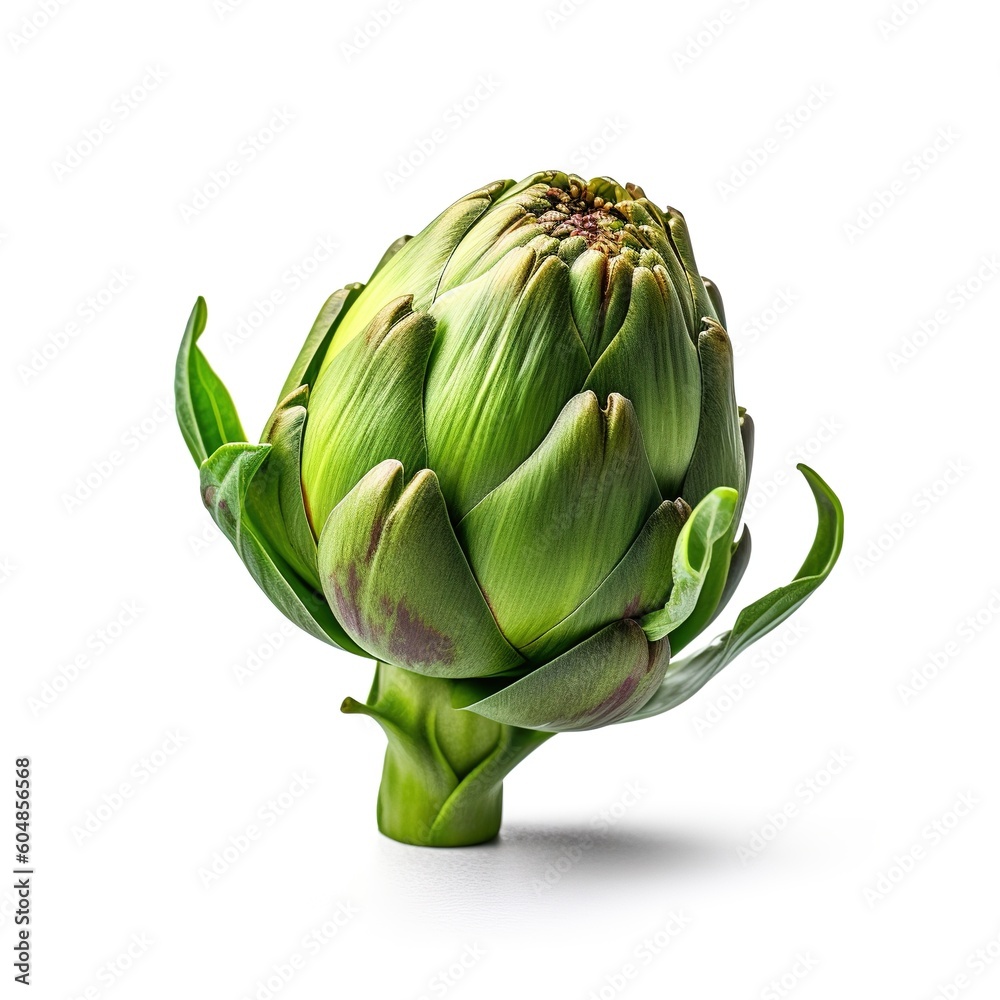 Fototapeta premium Fresh purple artichoke isolated on white background