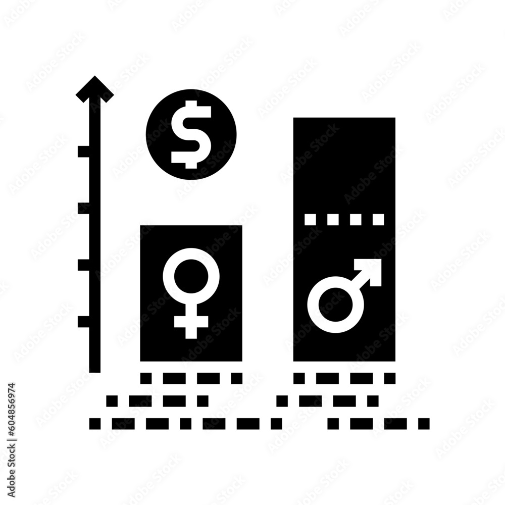 gender wage gap feminism woman glyph icon vector. gender wage gap feminism woman sign. isolated symbol illustration gender wage gap feminism woman glyph icon vector. gender wage gap feminism woman sign. isolated symbol illustration
