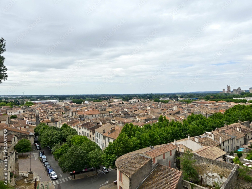 Beaucaire, May 2023 : Visit of the magnificent city of Beaucaire in Provence- View on the city