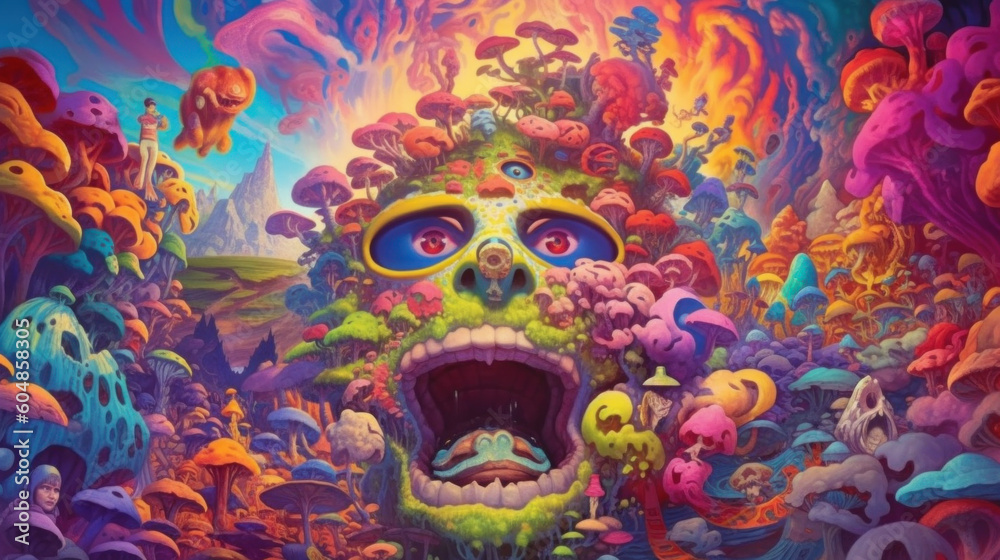 Fototapeta premium Psychedelic trip created with generative AI technology