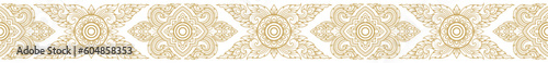 Gold line art, buddhism temple element and background pattern decoration motifs for pillar pattern