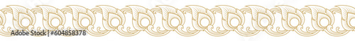 Gold line art, buddhism temple element and background pattern decoration motifs for pillar pattern