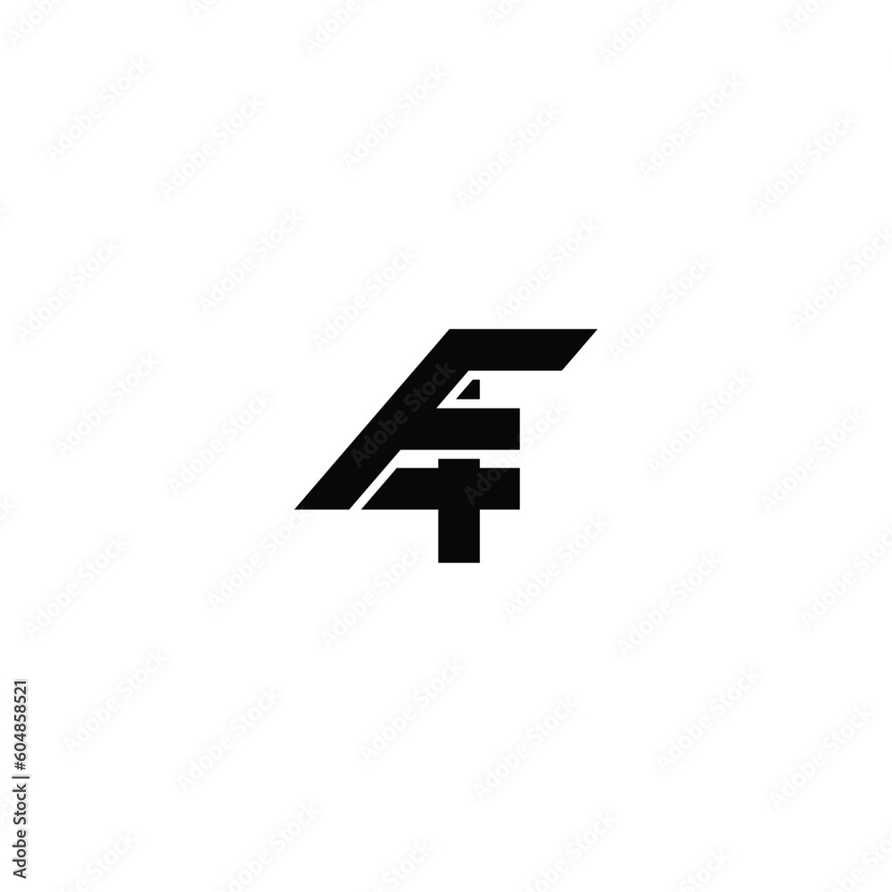 Number 4 and letter F logo design combination. Number 4 and letter F logo design combination.