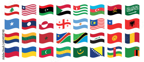 world national countries flags set photo